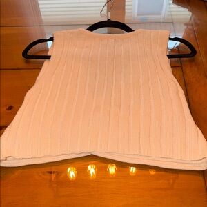 Cream Sleeveless Knit Top